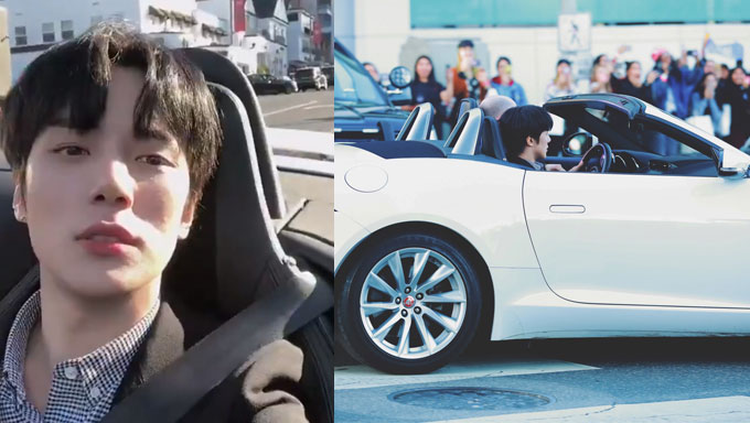 MONSTA X Are Hot Guys Riding Jaguar Convertibles In LA